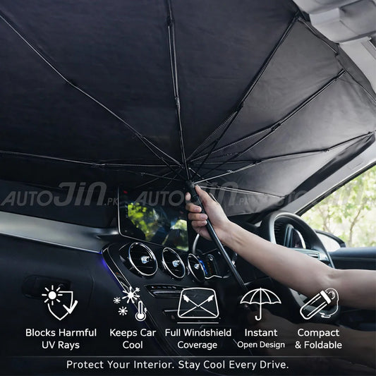 Car Umbrella Sun Shade Cover for Windshield UV Reflecting Foldable Front Car Sunshade Umbrella