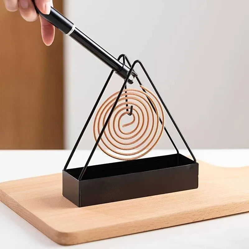 Pack of 03 - New Mosquito Coil Stand Triangle Metal stand Rack Hook for Room Décor Spiral style insects repellent holder